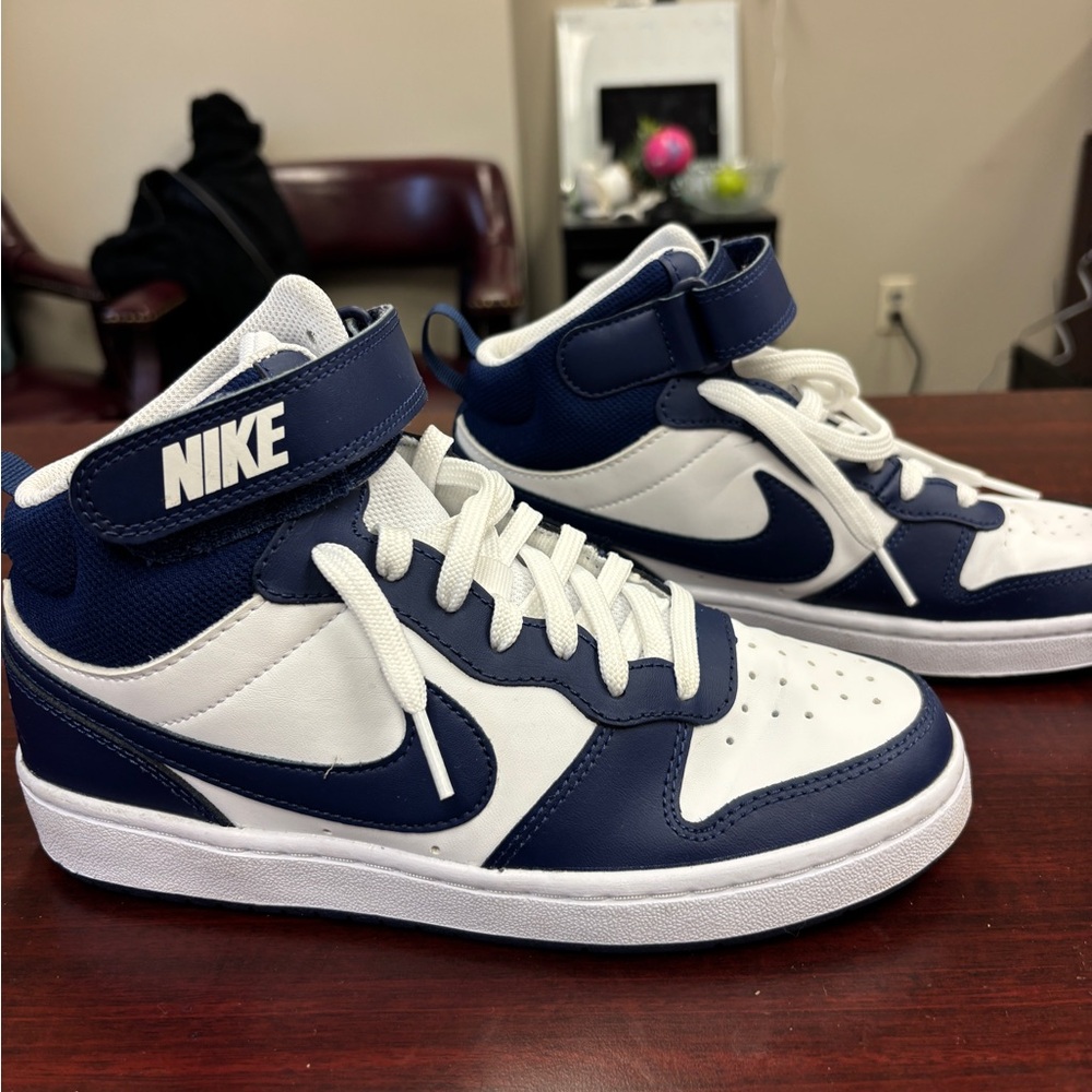 Nike Navy and White High-Top Sneakers